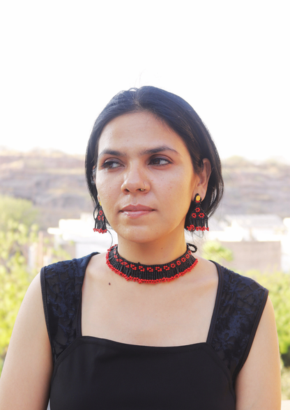 Raat Rani Bloom Necklace and Earrings