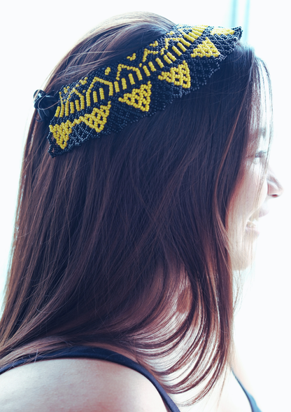 Sunflare Choker - Black and Yellow Triangular Choker Necklace